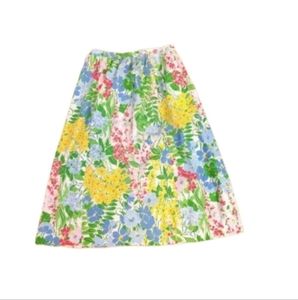 Vintage spring colorful floral midi skirt xs
